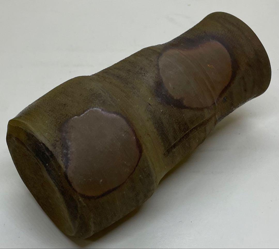 人間国宝　藤原雄　備前掛花入　共箱(四方桟盛蓋）　　　　　　　　 　　　f311