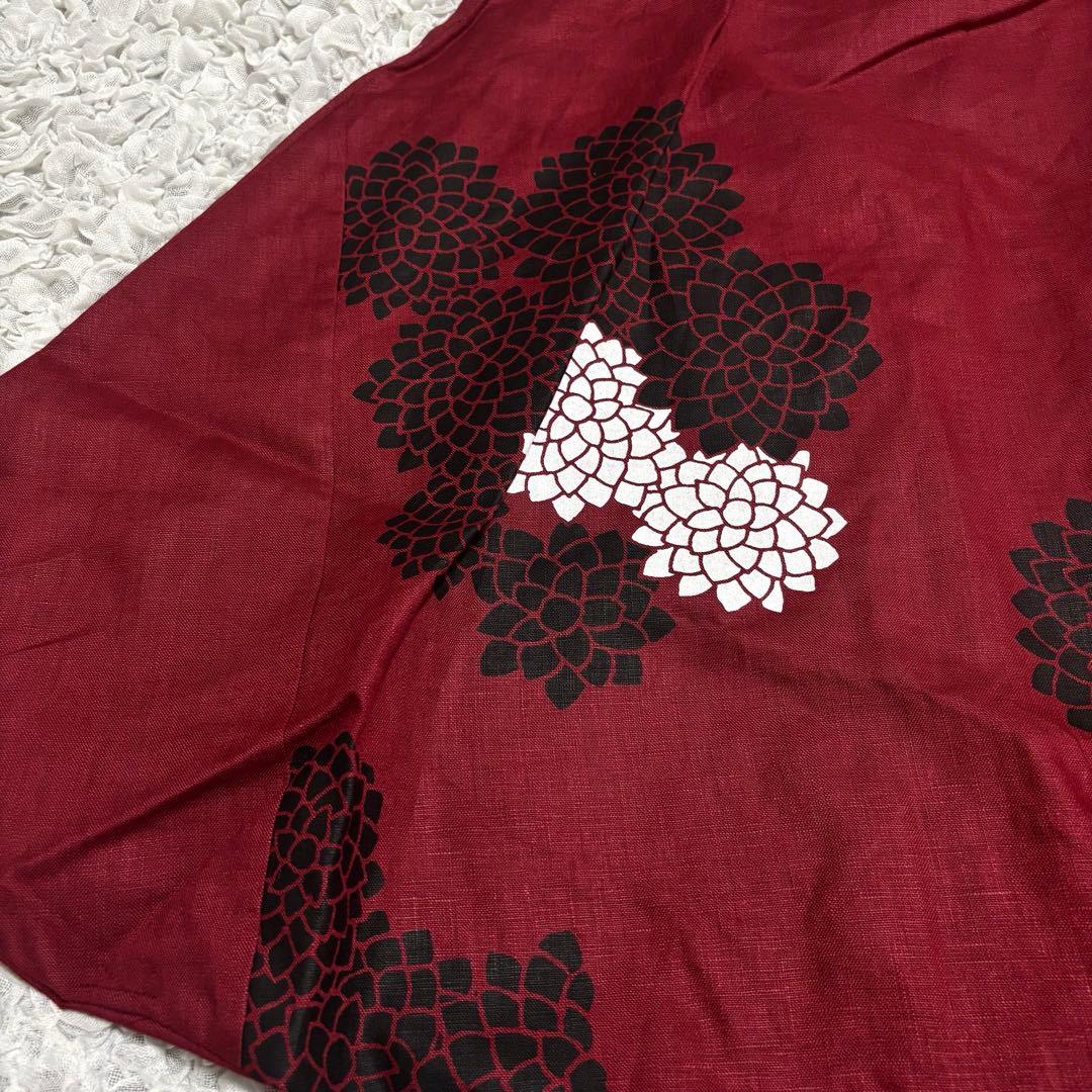 【新品未使用】SOU・SOU 麻　富士　こきひ×雲間に菊　サルエルパンツ