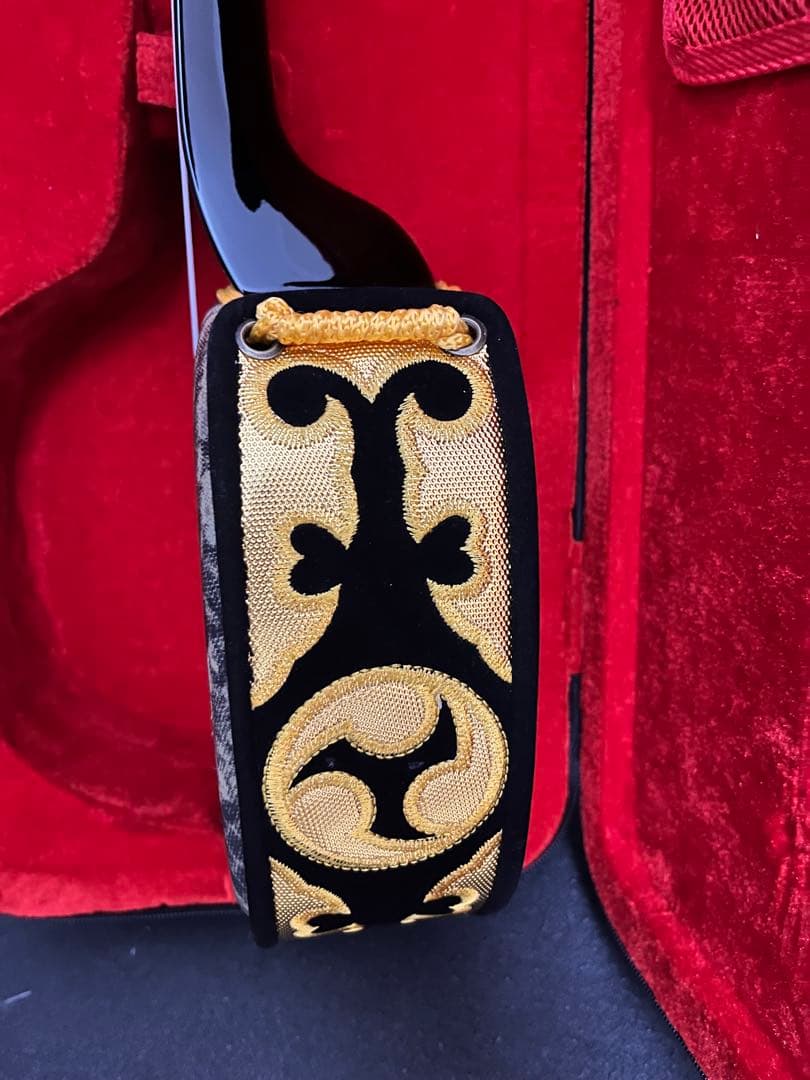 三線 沖縄 蛇革模様 ハードケース付