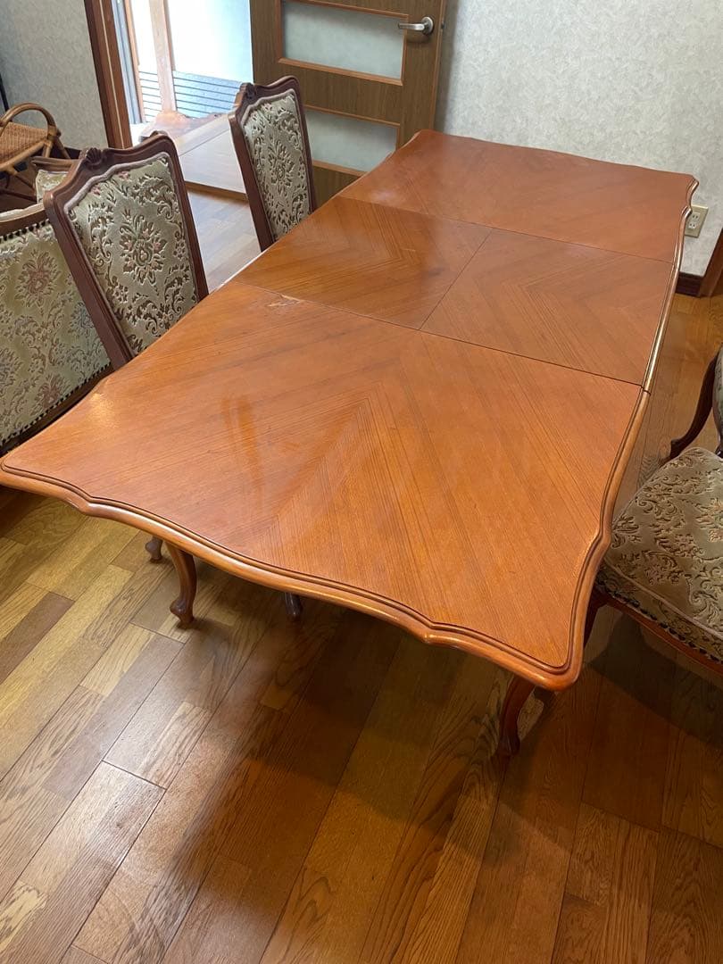 希少！　マルニ家具　アンティーク　伸長式　ダイニングテーブル　エクステンション