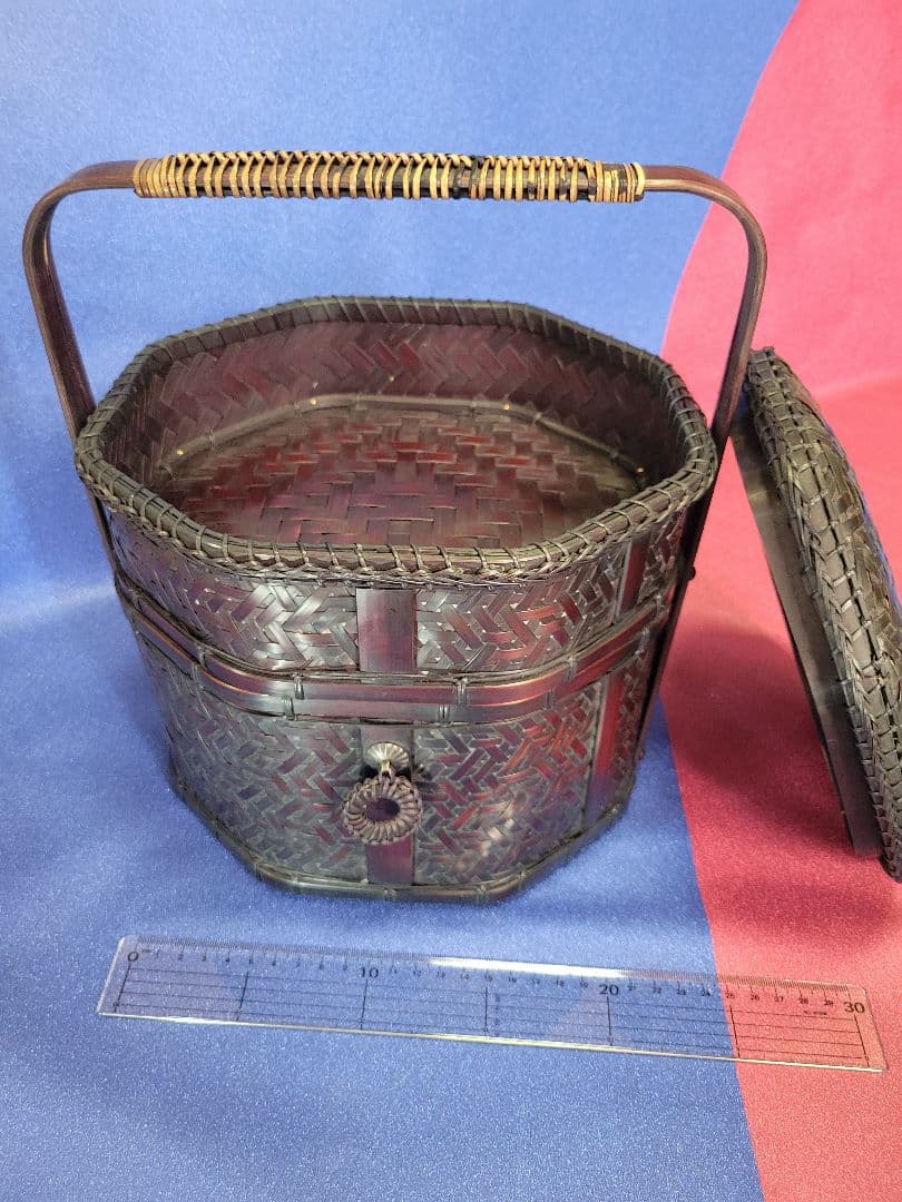 八角提藍(はっかくていらん)茶道具　竹工芸　竹細工