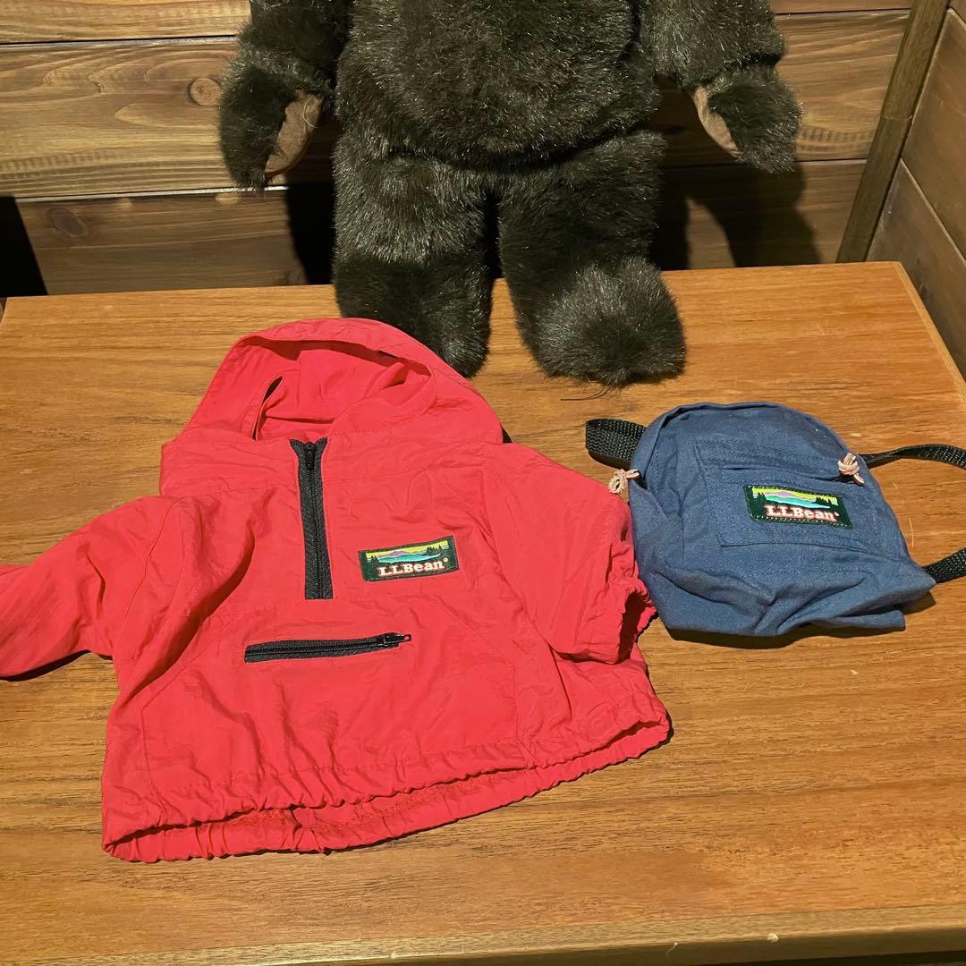 llbean teddy bear コラボ　ぬいぐるみ　アノラックパーカー　赤