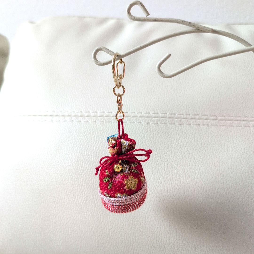 和柄巾着チャーム(パワーストーン入り)