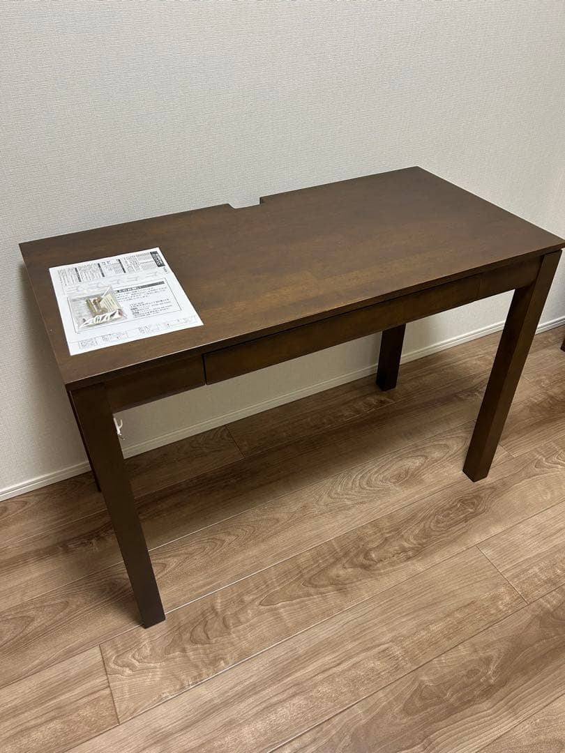 ベルメゾン省スペースパソコンデスク 100cm×50cm×高さ72cm ブラウン