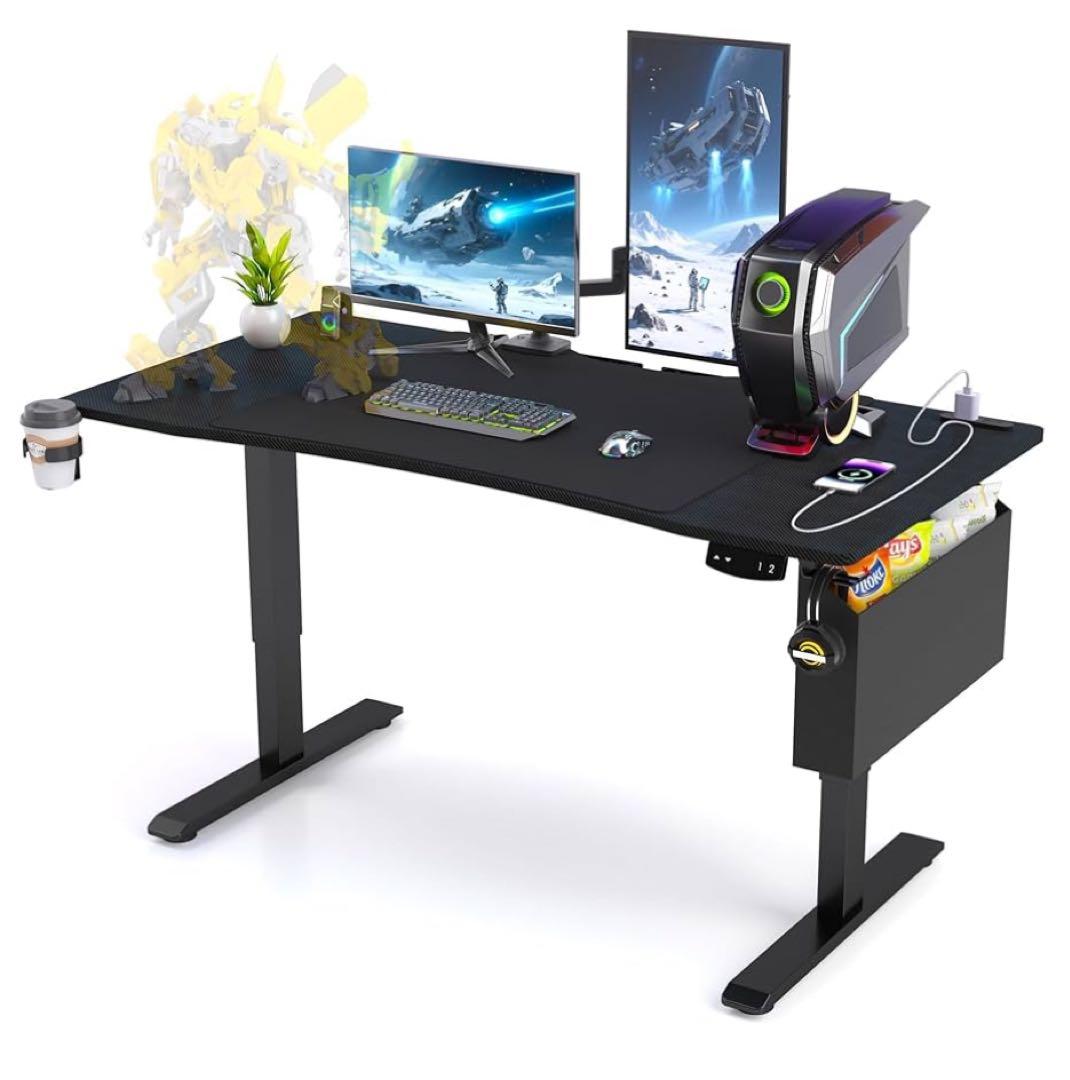 ゲーミングデスク 電動 昇降デスク 幅120*奥行60*高さ45~71cm