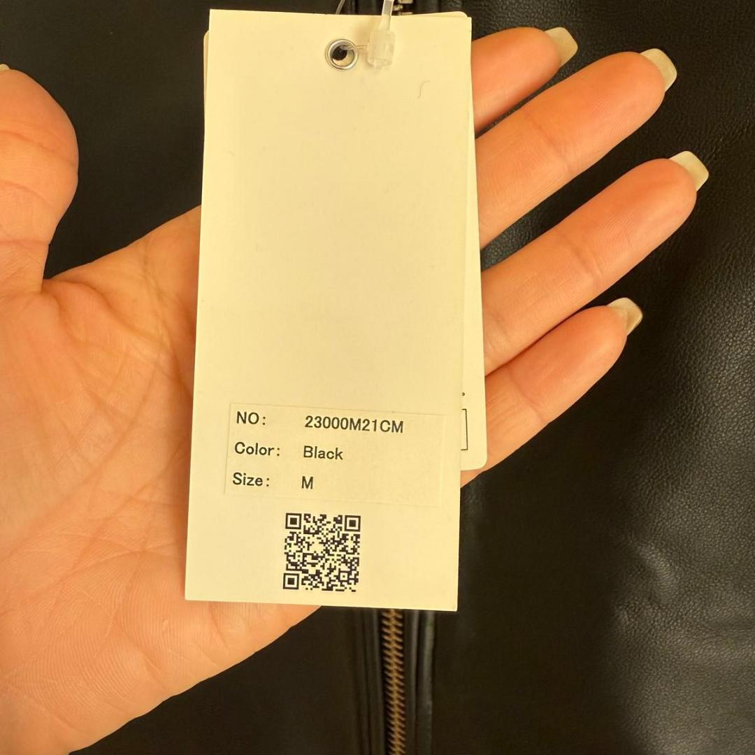 【本革】CAMBIO リアルレザージャケット 羊革 黒 ライダース 新品タグ付き