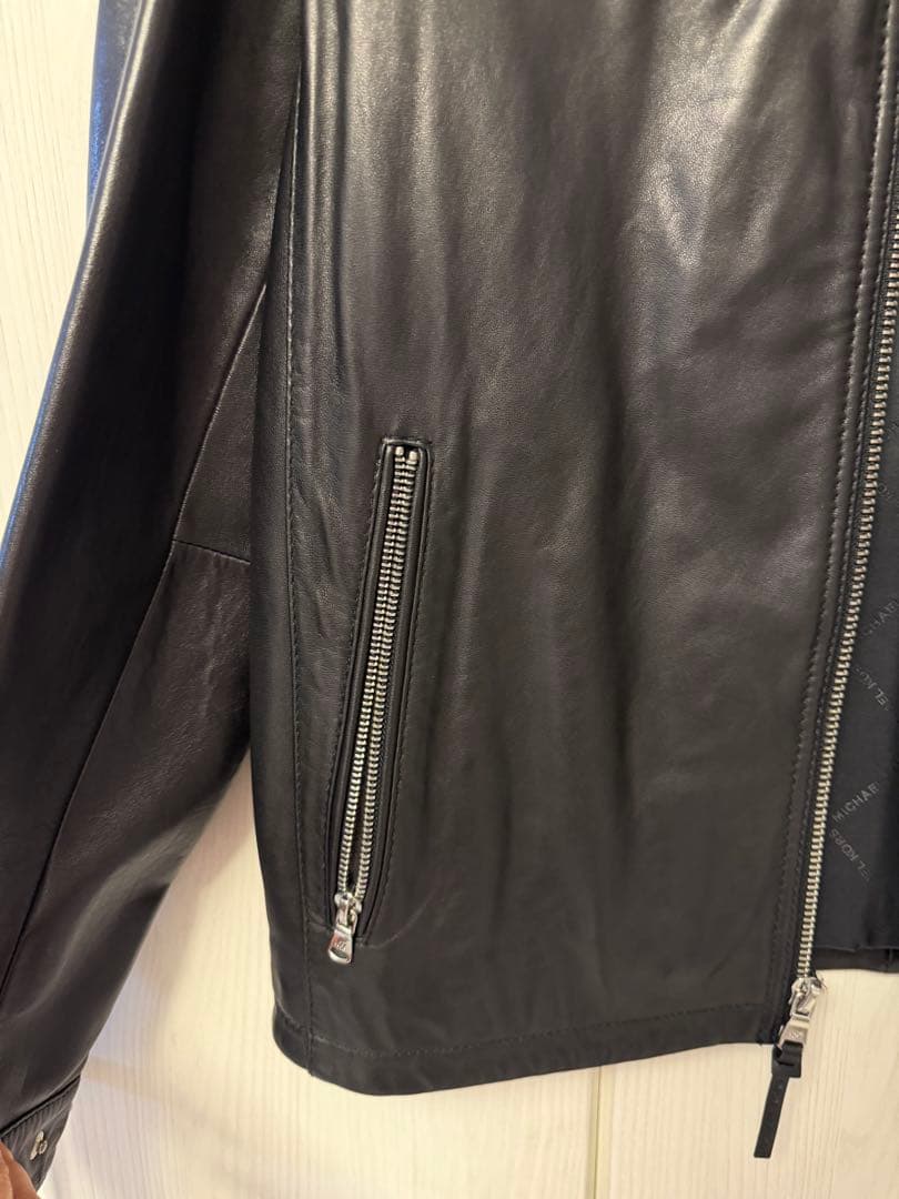 s*l様 MICHAEL KORS ブラックレザーシングルライダースジャケット