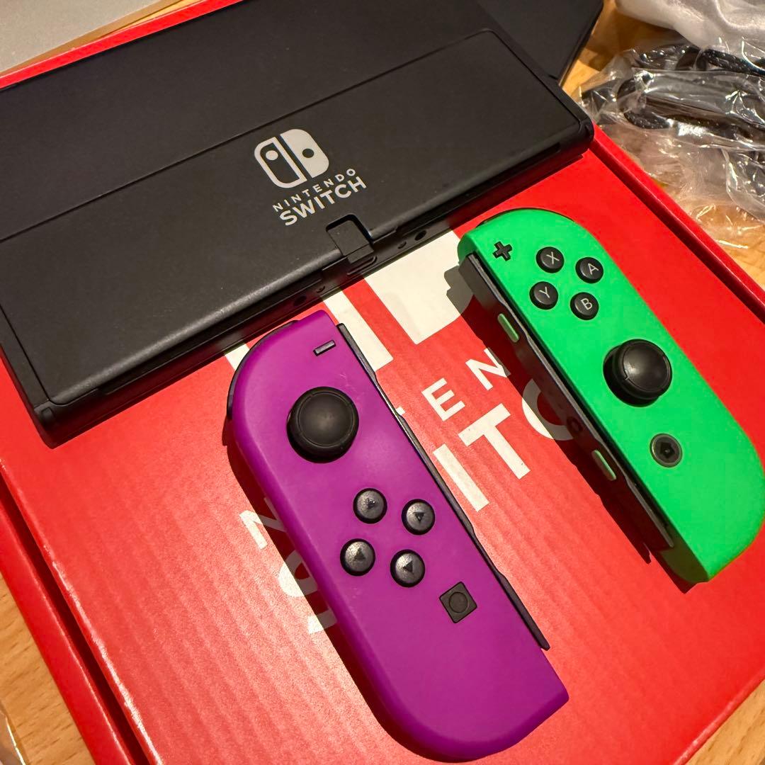 付属品完備 Nintendo Switch 有機EL 本体 紫・緑ジョイコン