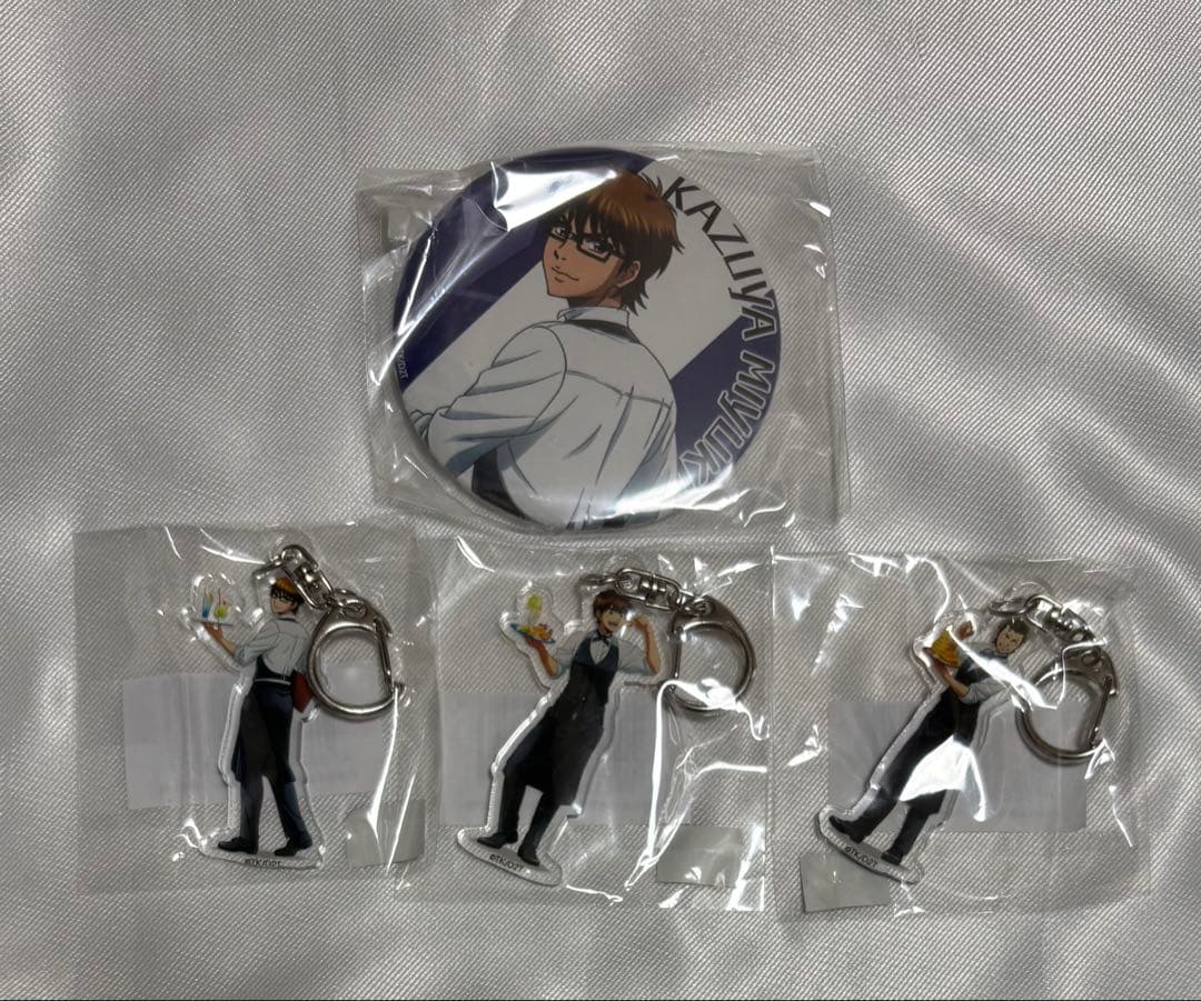 ダイヤのA プリンセスカフェ　沢村栄純　御幸一也　倉持洋一　アクキー　缶バッジ