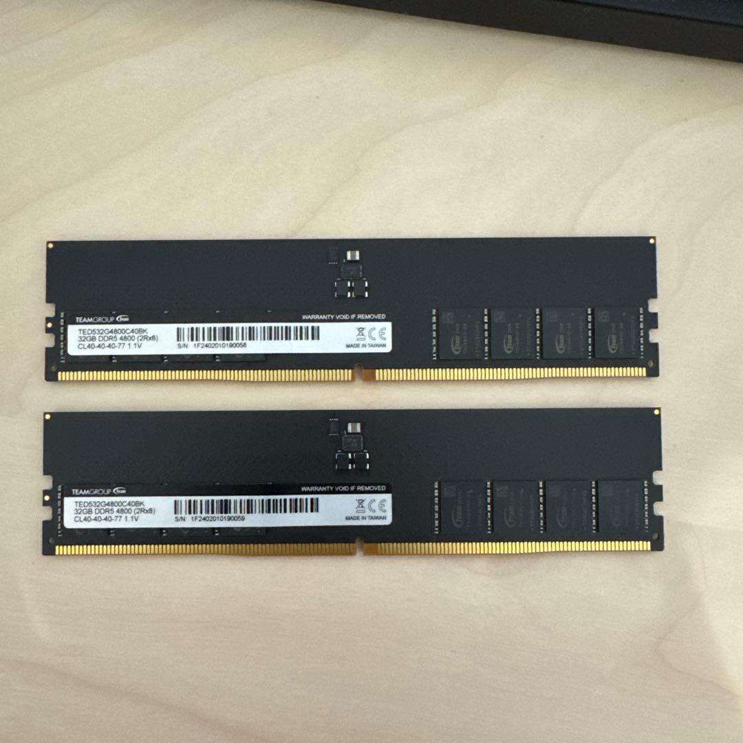 【動作確認済】TEAMGROUP DDR5 4800MHz 64GB