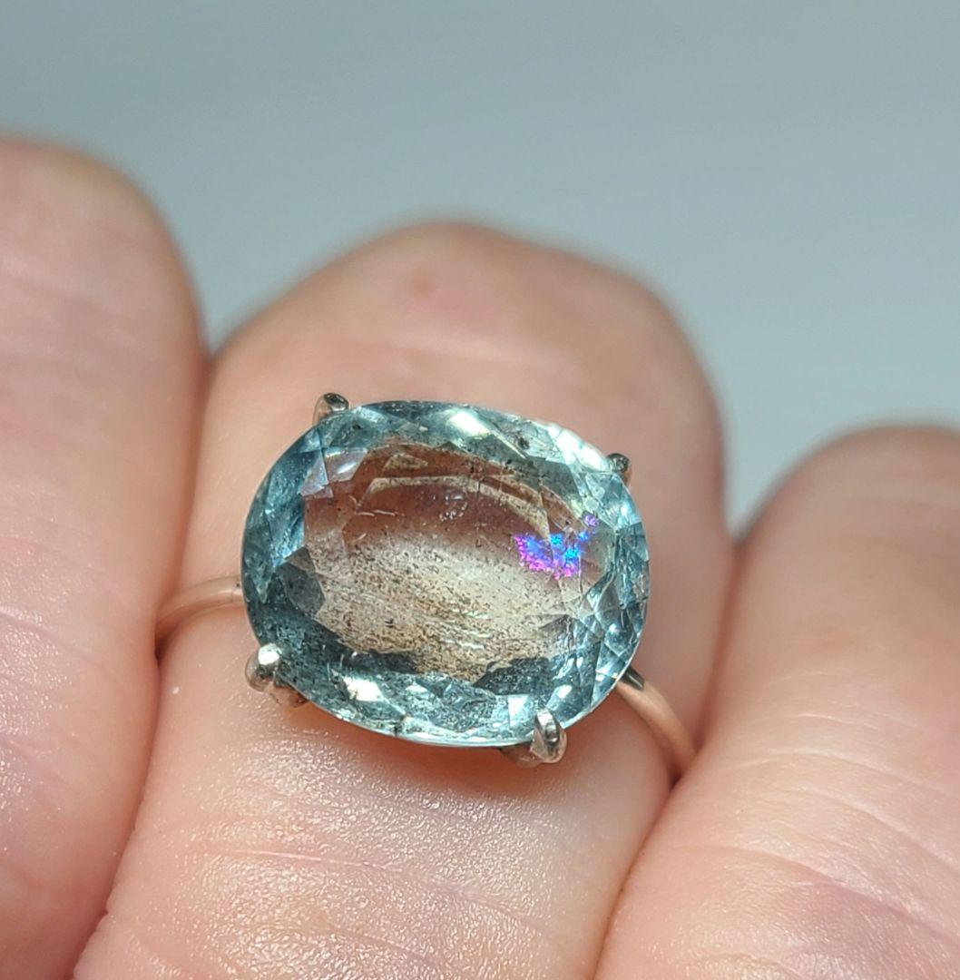 かるレインボーにピカピカシラー★非加熱ブラジル産アクアマリン★オーダー