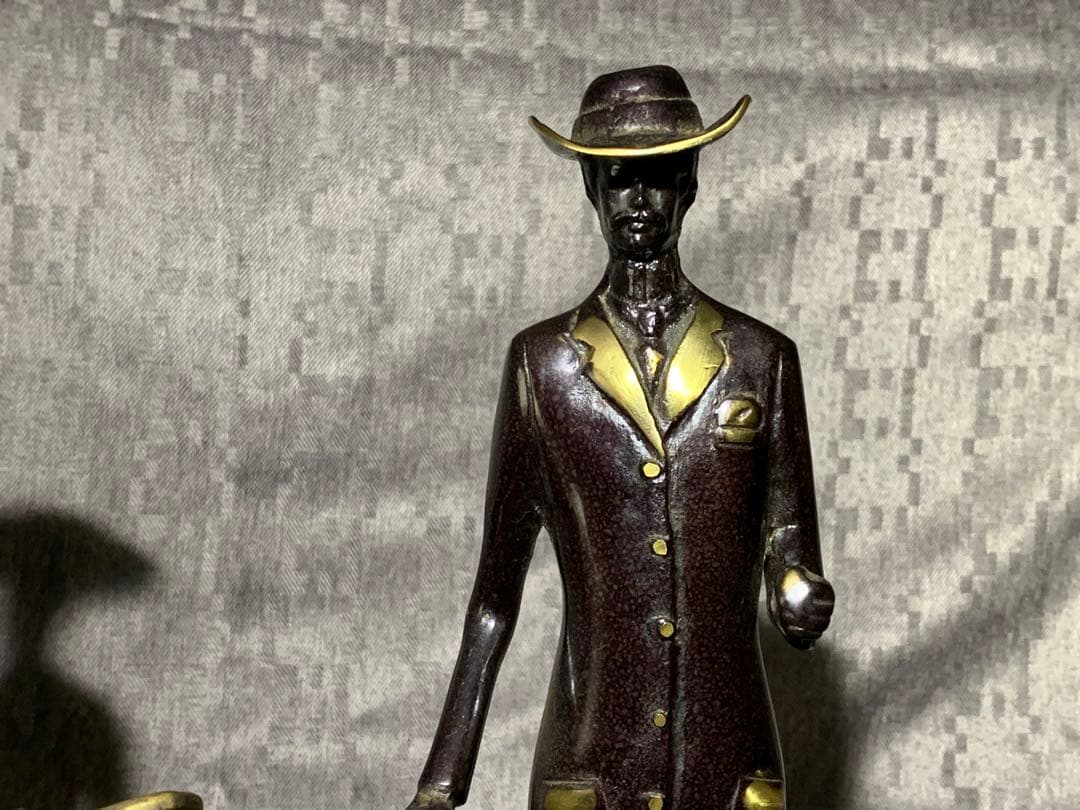 人形　ブロンズ像　置物　インテリア　工芸品　美術品　ペア