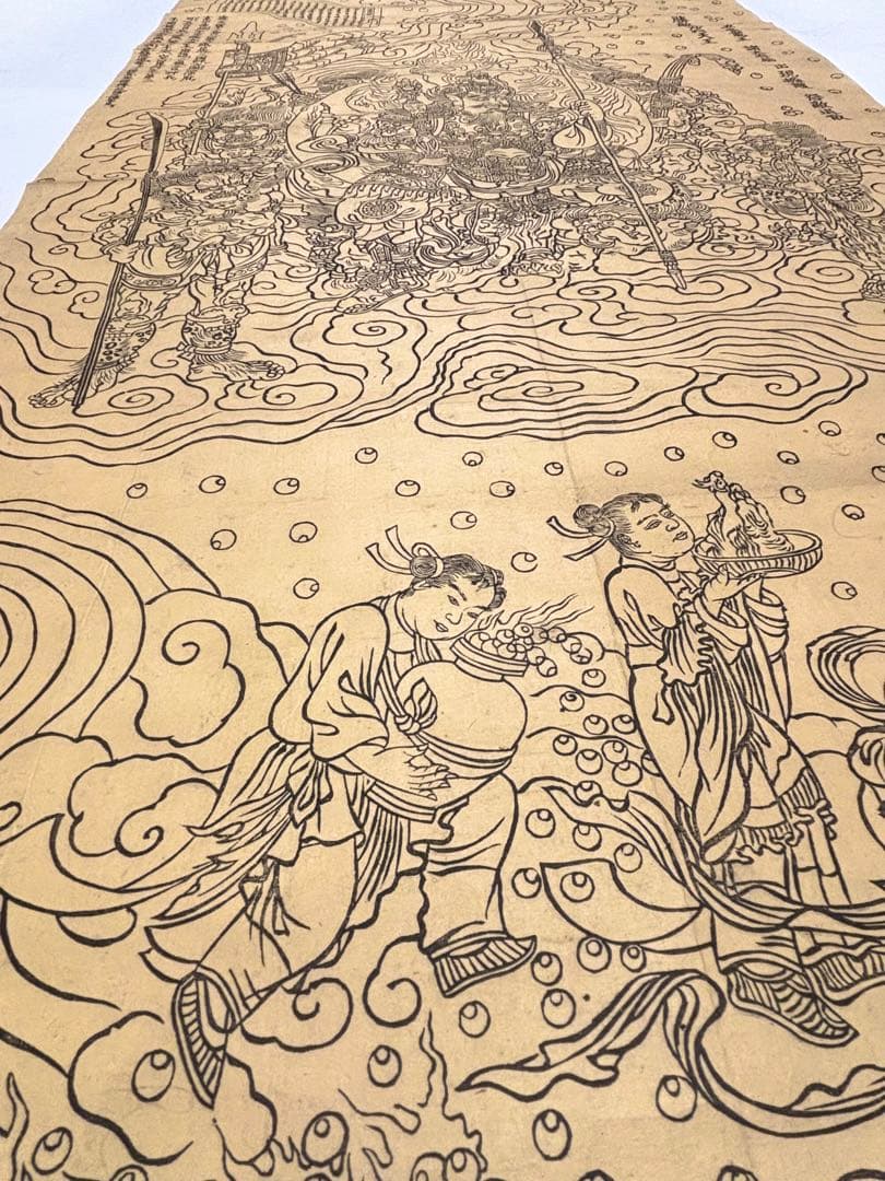 大型木版画「勝敵毘沙門天図」文久二年 1枚|中国画 唐本 仏教美術 江戸時代