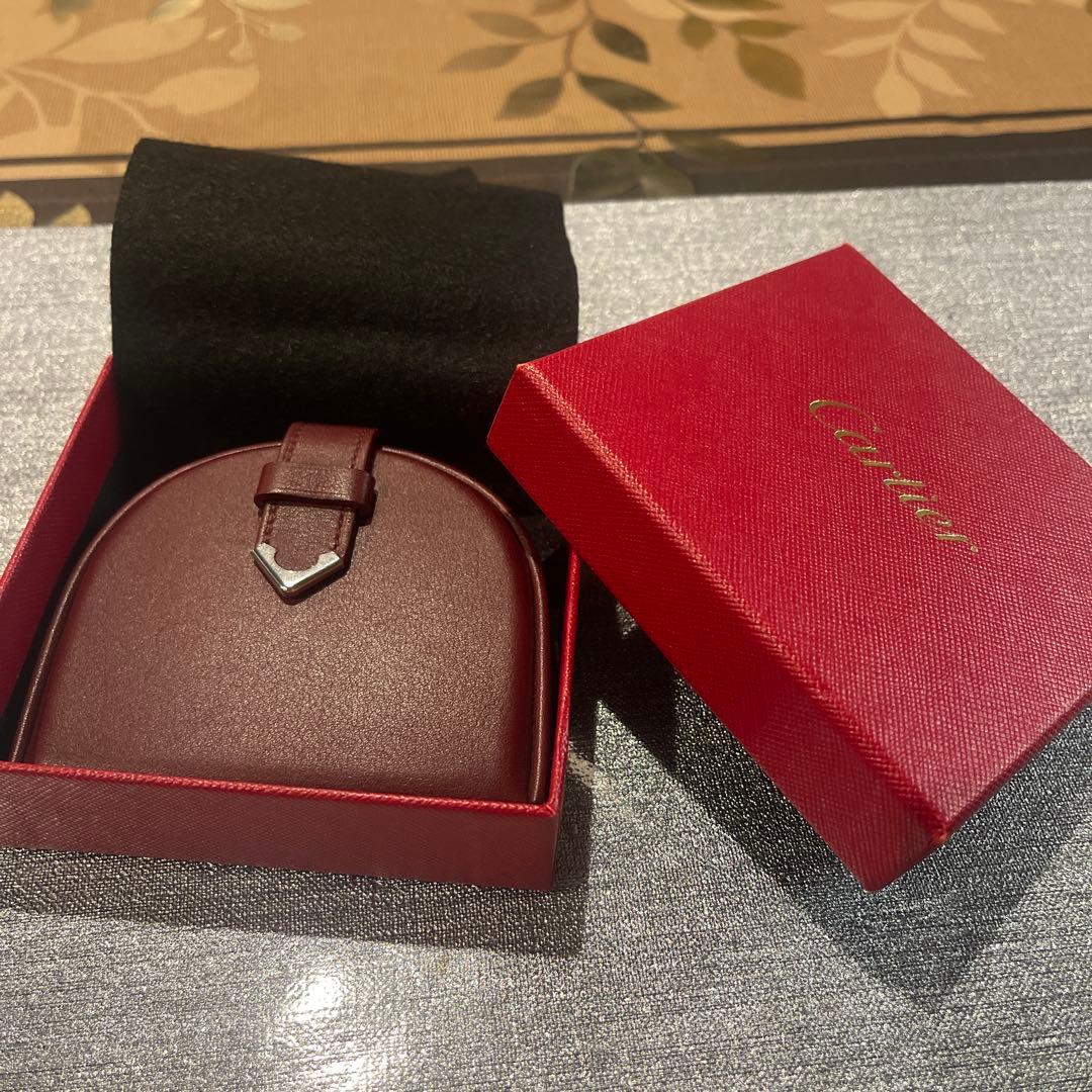 【美品】Cartier 小銭入れ ダークレッド ケース