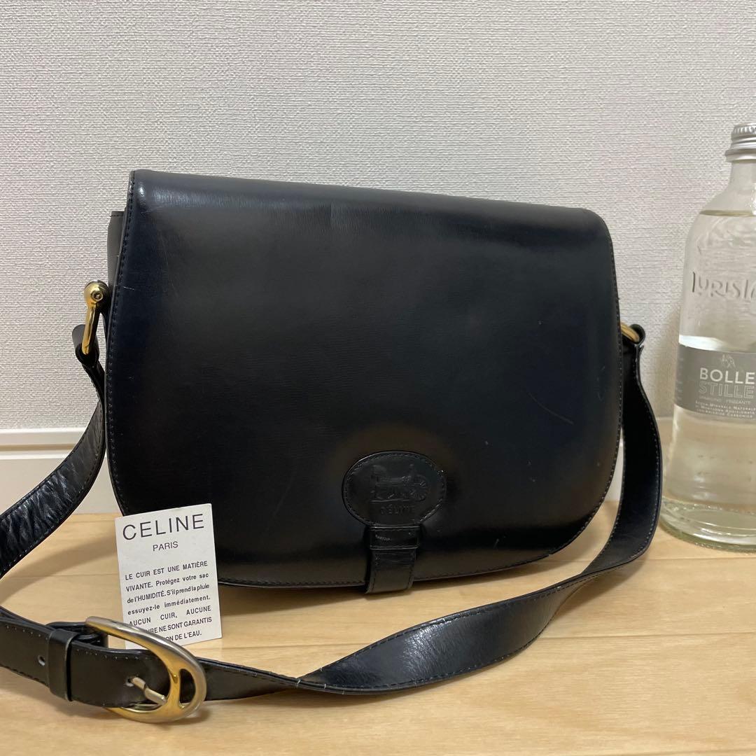 ■ CELINE（セリーヌ）良品 / レザー /ショルダーバッグ/ ブラック 黒