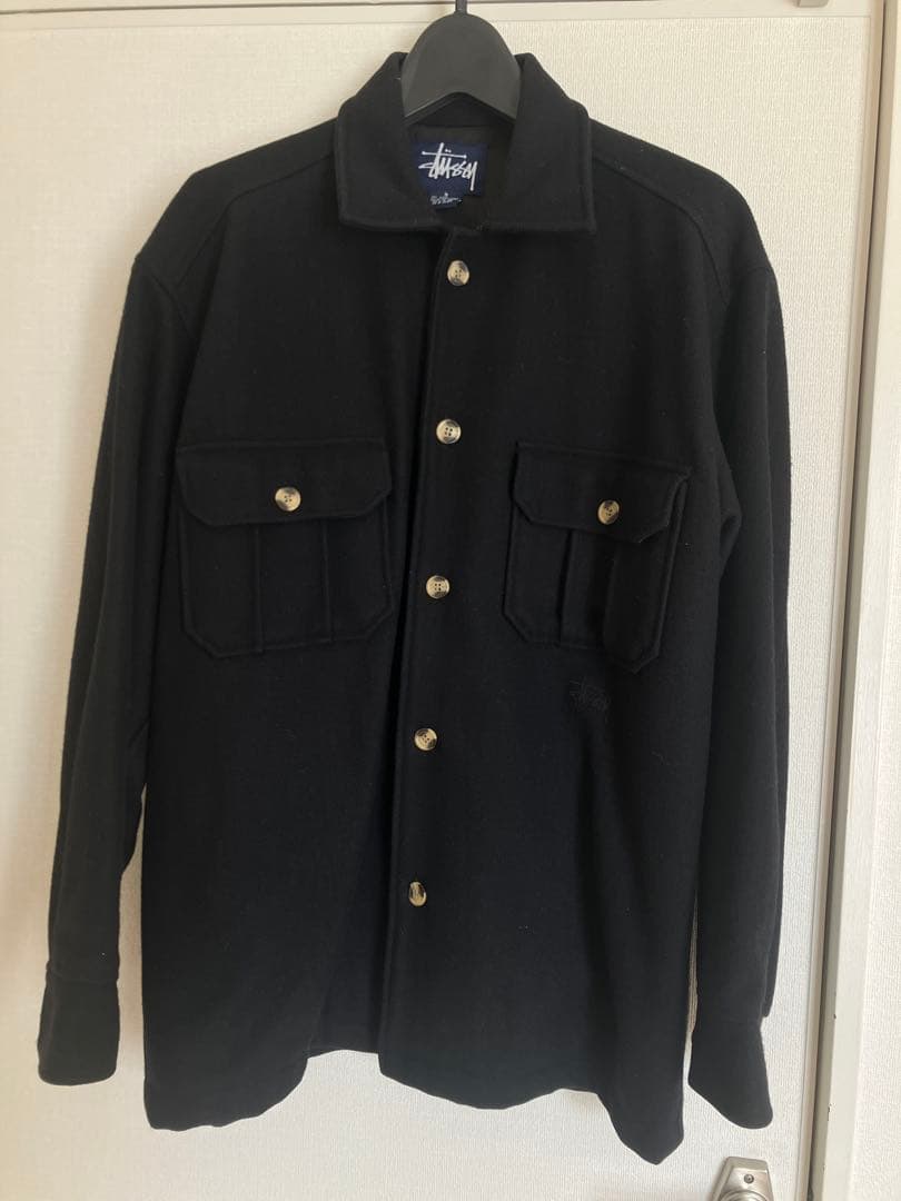 STUSSY ブラック　ウールジャケット Sサイズ