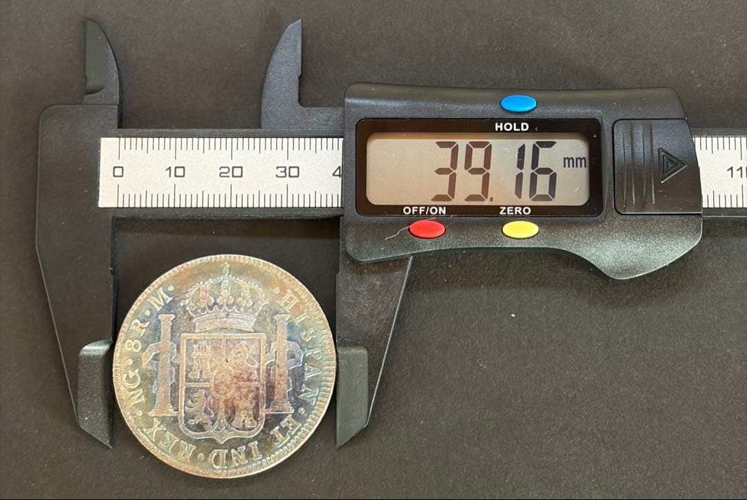 1798年 スペイン 8レアル銀貨 レインボートーン 大型 約39mm