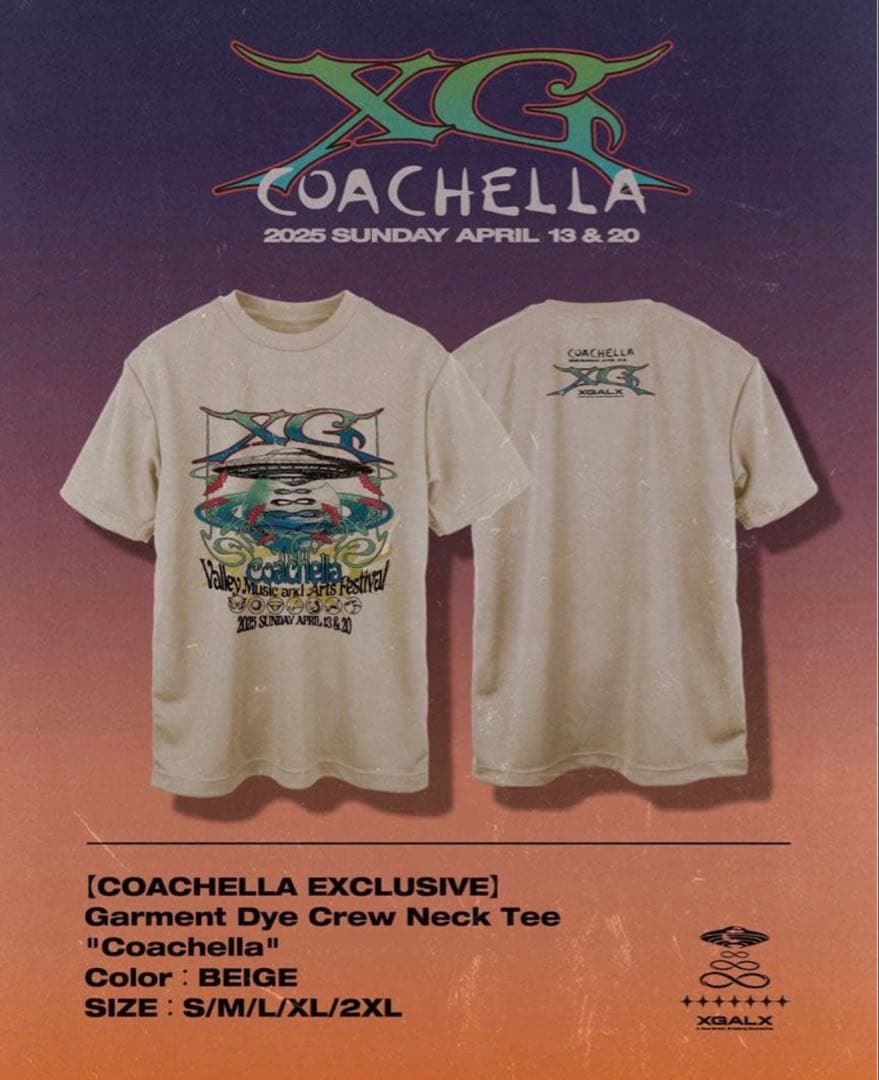 XG Coachella 限定Tシャツ　コーチェラ