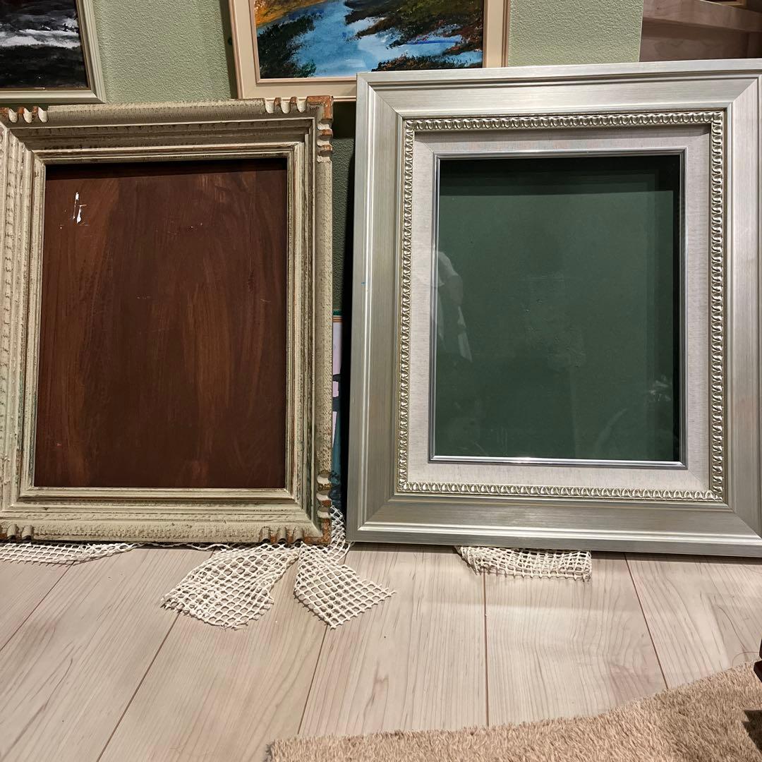 装飾的シルバーフレーム 大きめ46cm53cm .42cm50cmセット