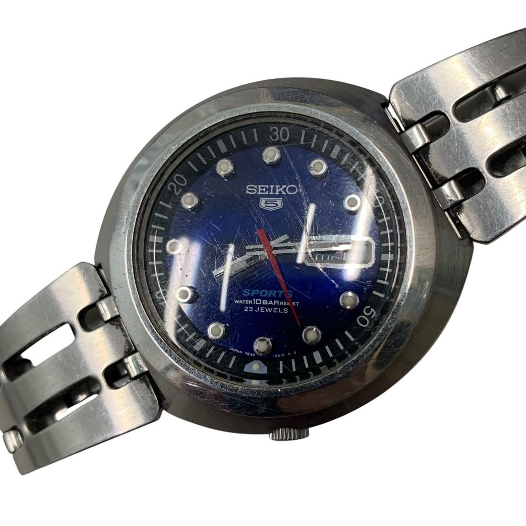 M16484 SEIKO 自動巻き時計 青文字盤 23石 7S36-0060