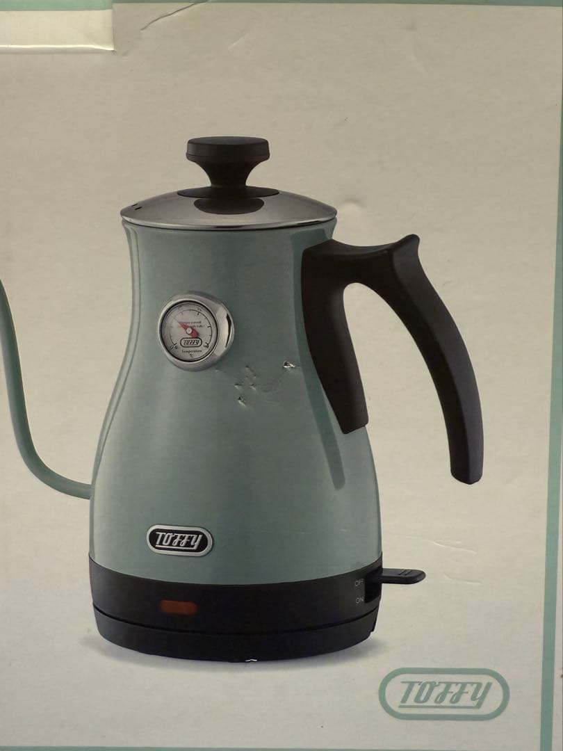 【新品】Toffy 温度計付き電気ケトル ペールアクア K-KT3-PA
