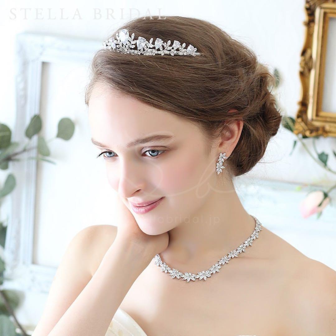 Stella Bridal キュービックジルコニア アカシア ネックレス＆ピアス