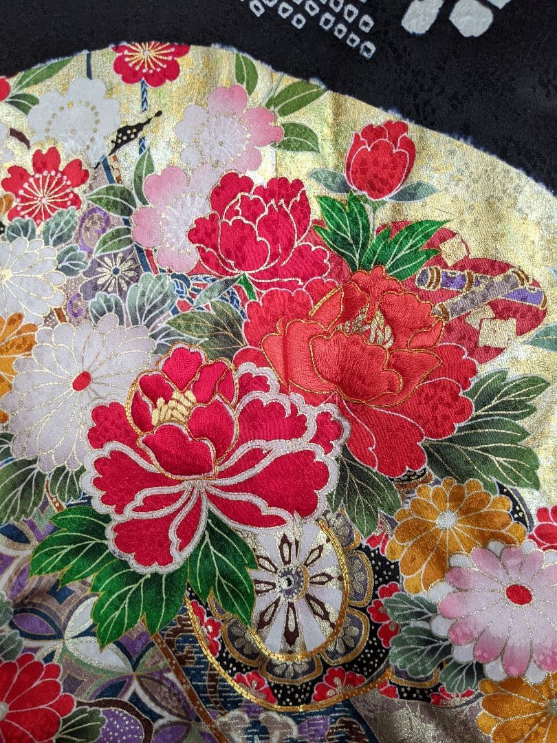 七五三　セット　着物　ハーフ成人式　黒系　豪華　絞り柄