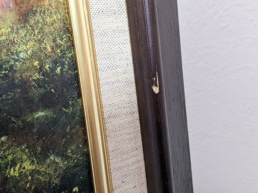 油絵　風景画　テンペラ　チェスキークルムロフ　額込み