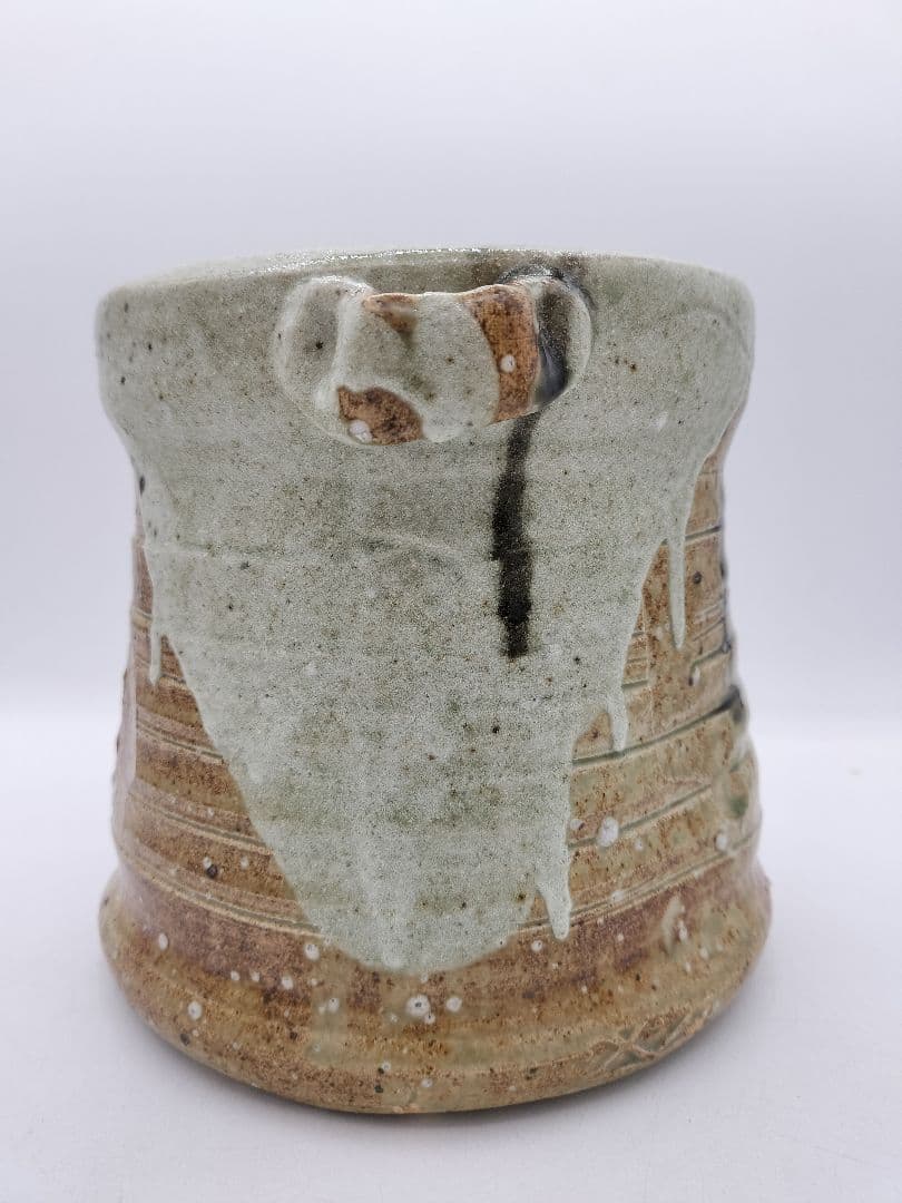 c674 水指 美濃伊賀 山吹窯 佐治光寿 木箱 茶道具 古物