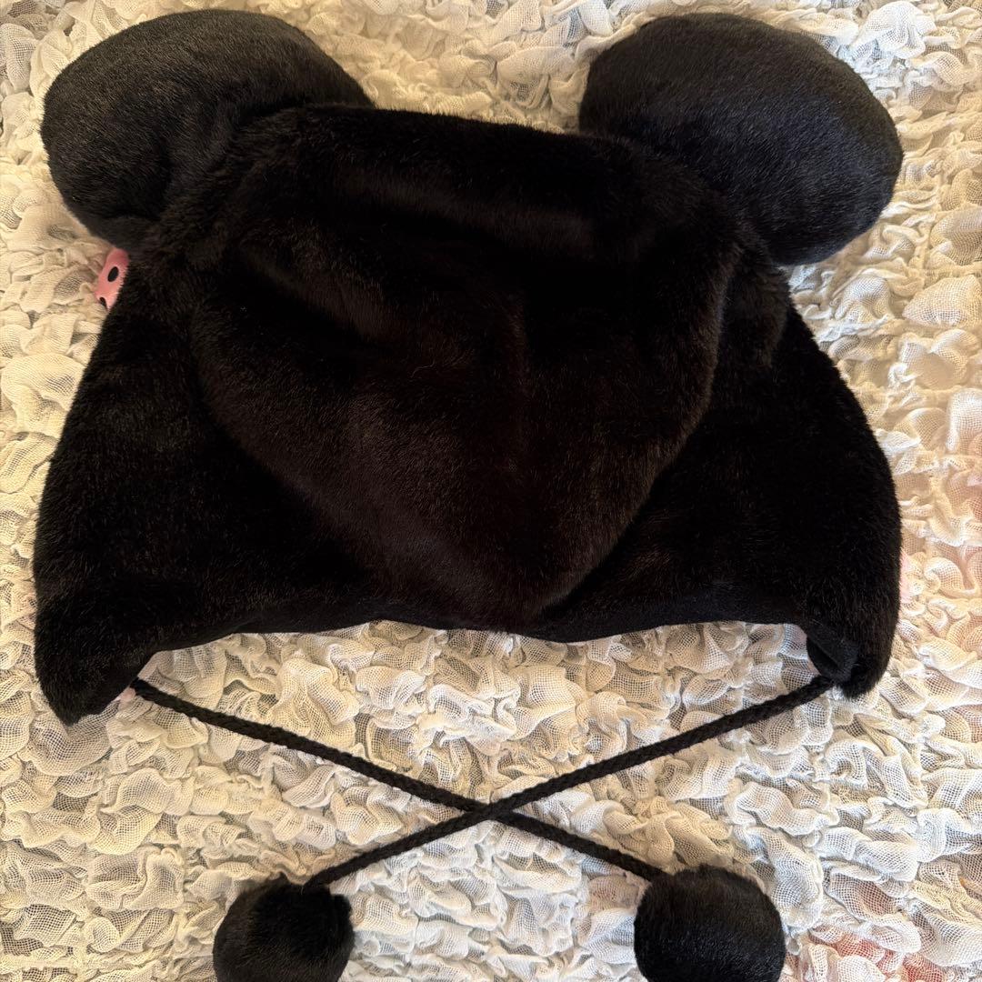 ディズニー ミニー ファンキャップ 黒 ピンク レア