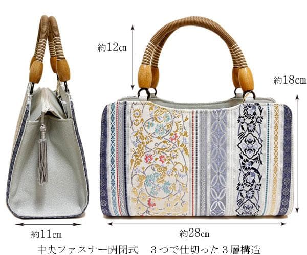 利休バッグ 博多織バッグ 和装バッグ お洒落バッグ 本場筑前博多織生地使用