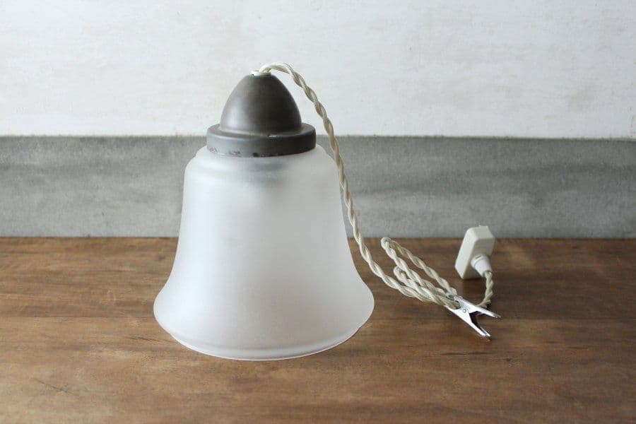 【ベル型ガラスのペンダントライト】大正 昭和 古道具 蚤の市 ブロカント