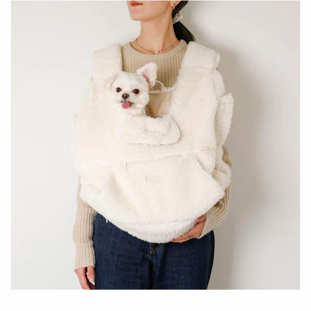 monchéri ボアメッシュ付きフロントリュック