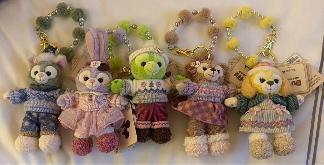 香港ディズニーランド　ダッフィーアンドフレンズ　ぬいぐるみキーホルダーセット