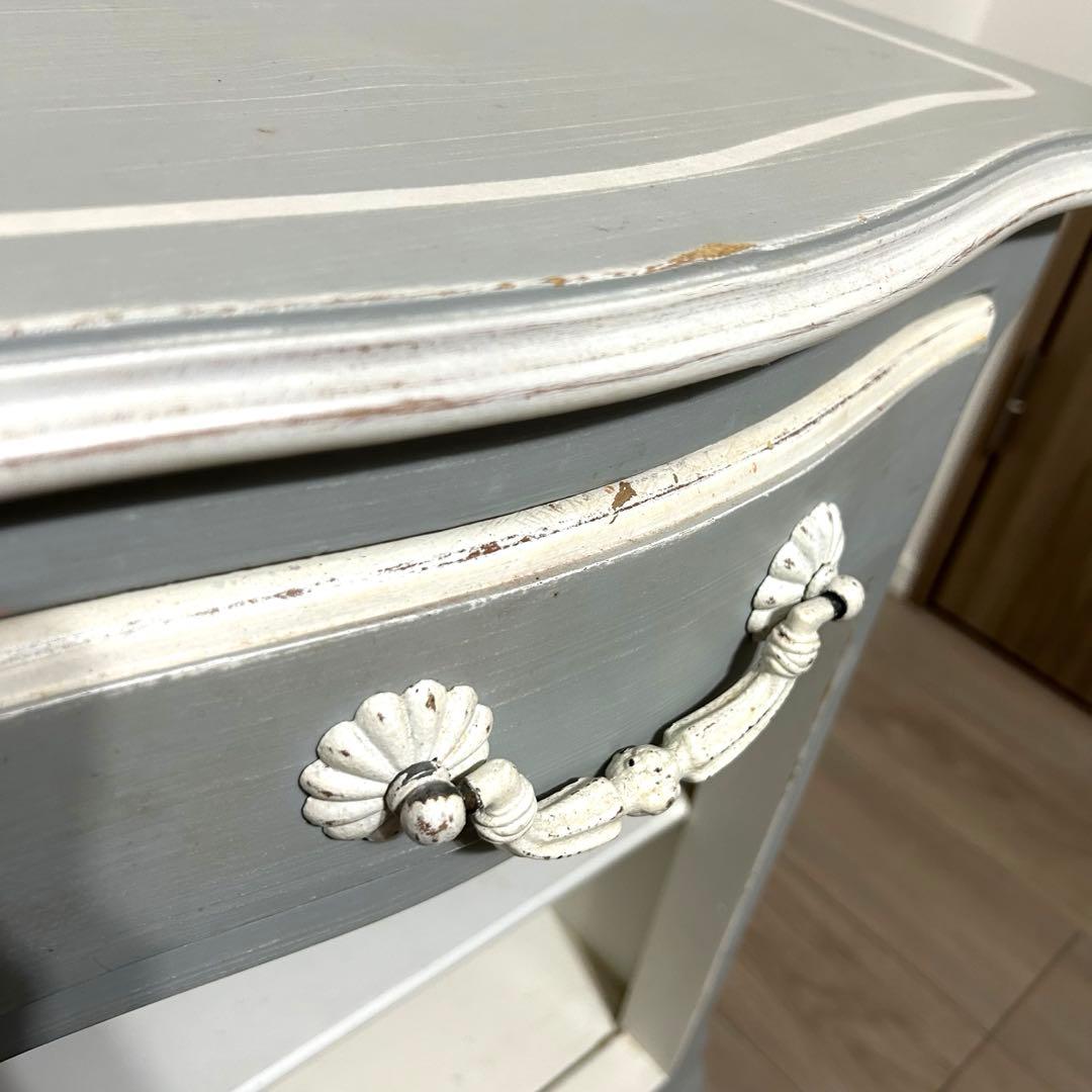 kinoベッドサイドサイドテーブル ブルーグレー