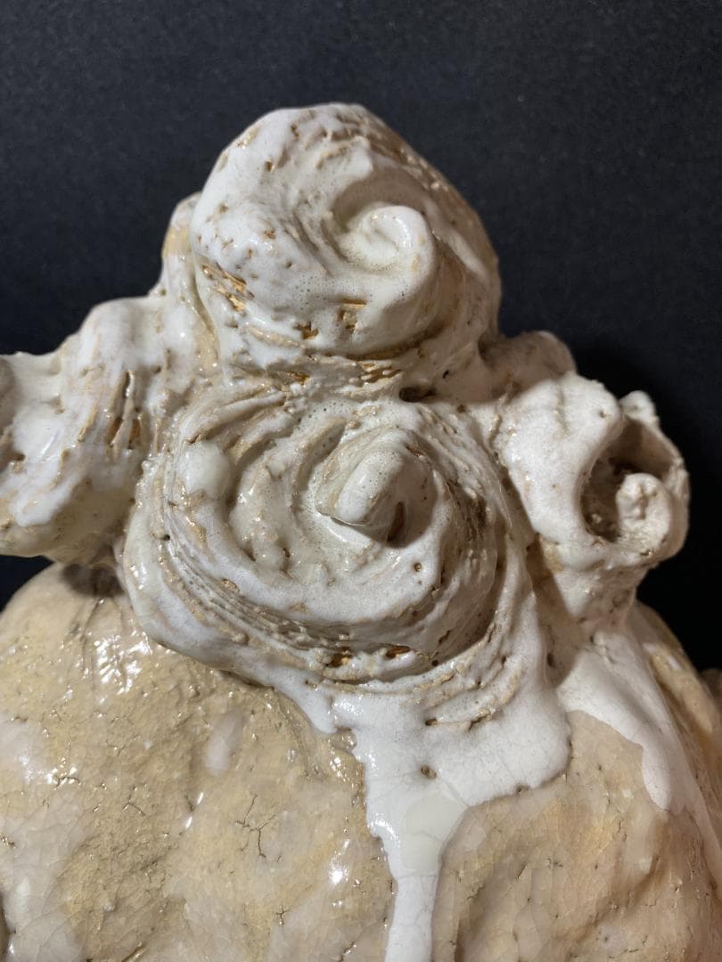 十代　三輪休雪　萩焼獅子置物　共箱