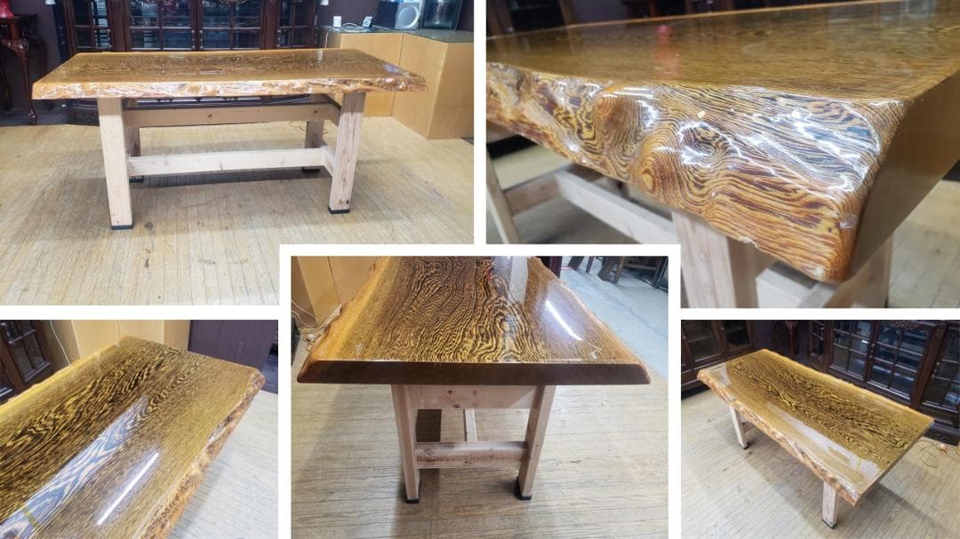 きょうきょう　鉄刀木　タガヤサン　無垢一枚板　ダイニングテーブル