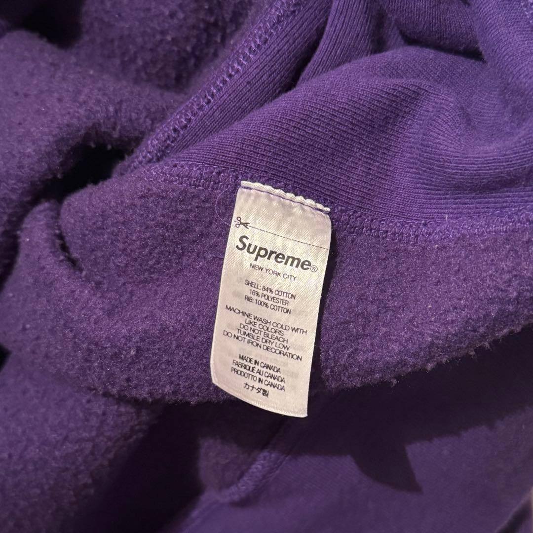 Supreme スモールロゴ パーカー フーディー Lサイズ パープル