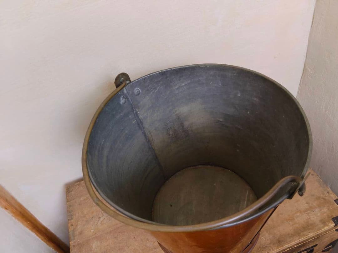 ★古い銅バケツ　シャビー　インダストリアル　昭和レトロ　古道具　アンティーク