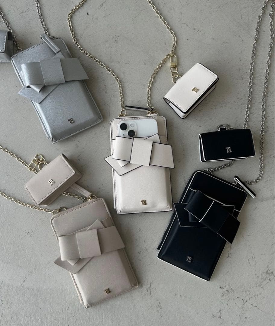 FRAY I.D ルエル リボンマルチショルダー スマホショルダー ブラック