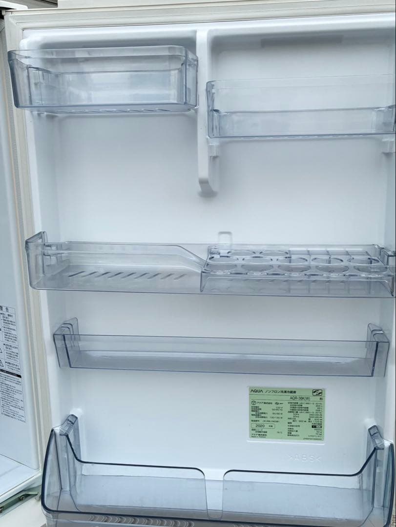 【2020年式 動作良好】AQUA 冷蔵庫 AQR-36K-W 355L 送料込