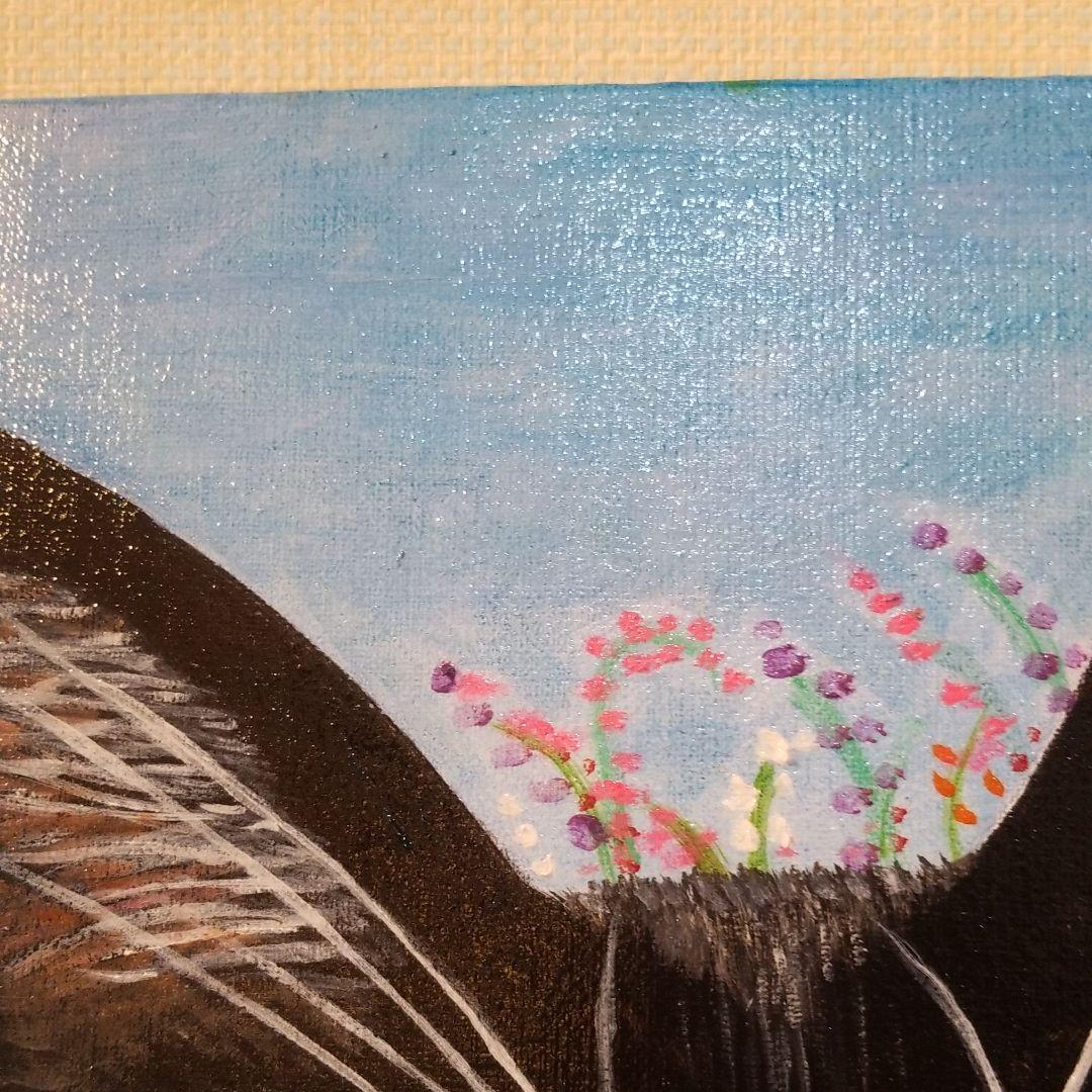 油絵　専用品　こちらを見つめるゆずちゃん