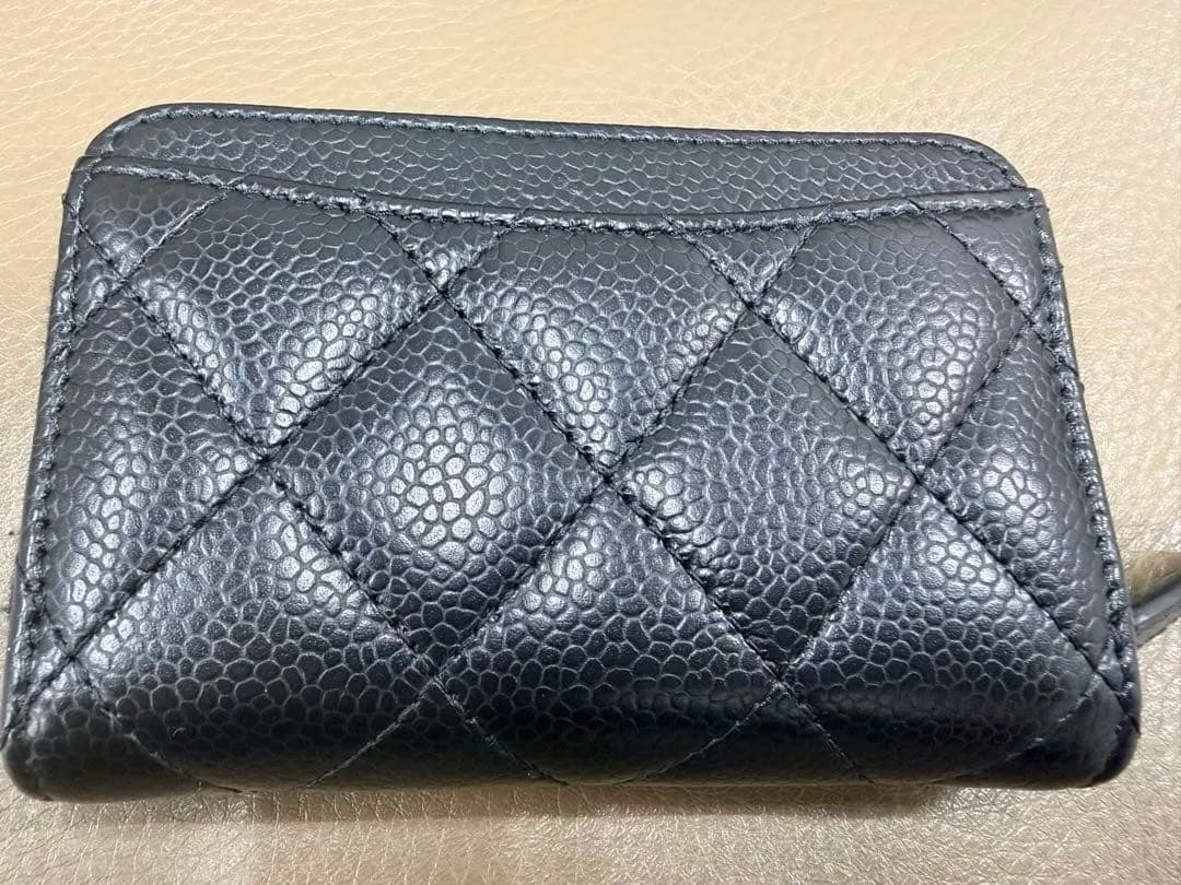 【美品】シャネル　マトラッセ　キャビアスキン　ケース　黒