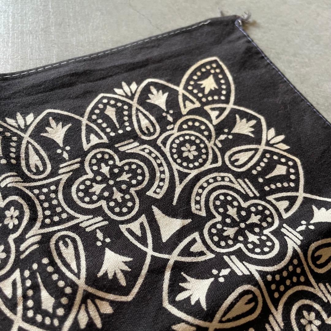 レア　60s アイアンクロス　ブラック　バンダナ　USA製　ビンテージ