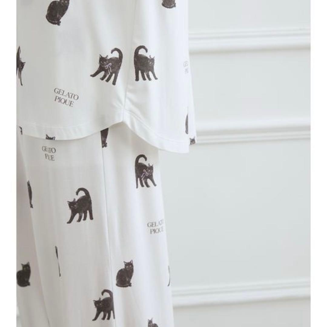 ※削除予定　新品タグ付き　ジェラートピケ　上下セット　猫柄 ルームウェア