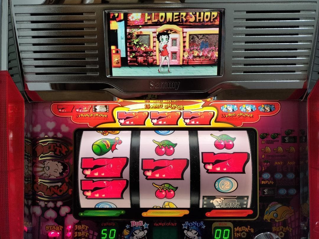 【パチスロ実機】サミー★ベティ・ブープS【オートプレイ付不要機付】４号機