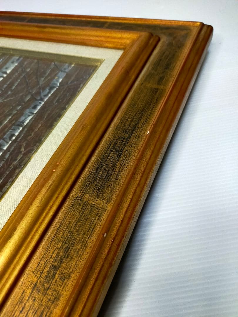 【希少】若井良一「 雪の白樺林 」 大作 油彩 元三軌会員、文部大臣奨賞 20号