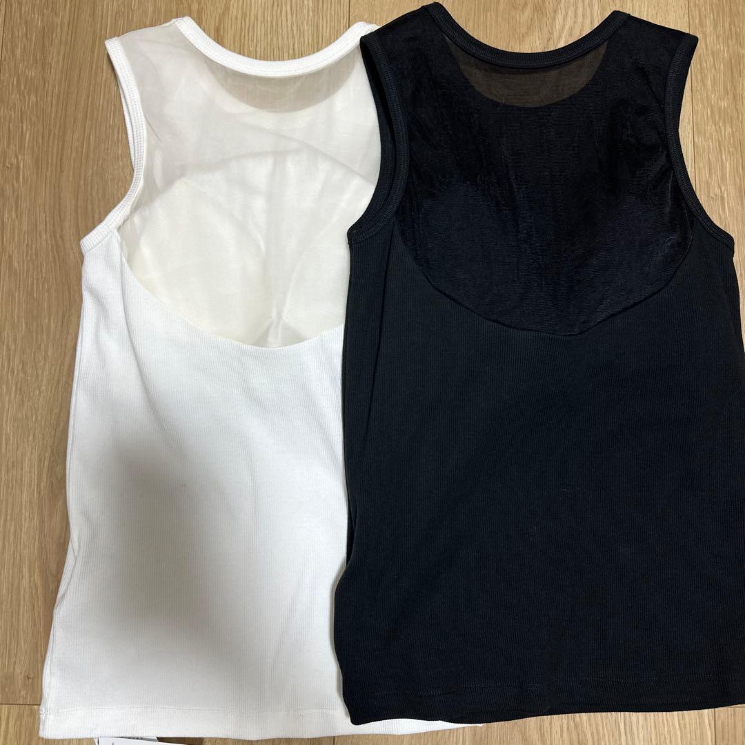 トップス ameri vintage USEFUL BACK SHEER TANK TOP