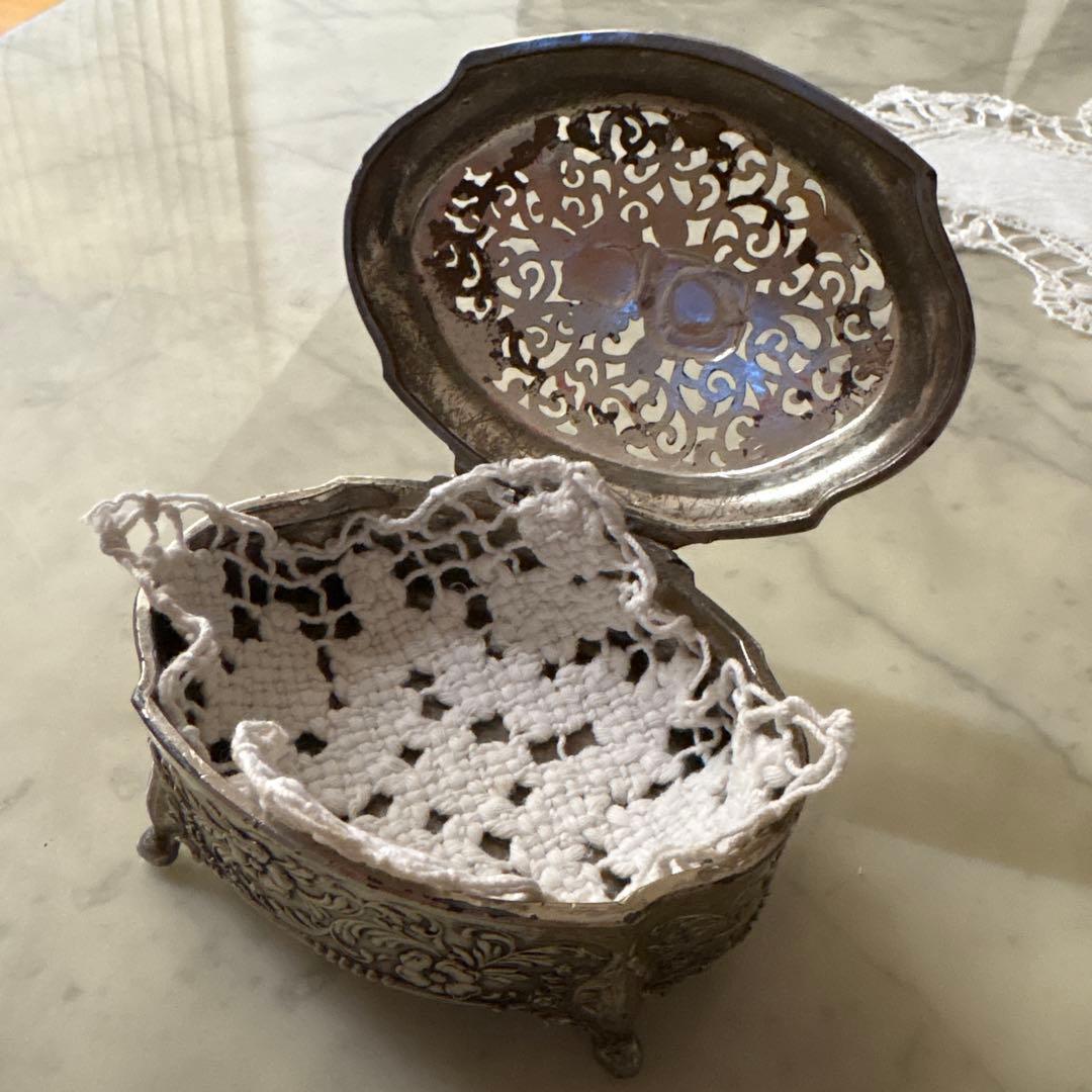 フランス　アンティーク　ヴィンテージ　ジュエリーケース　バラ