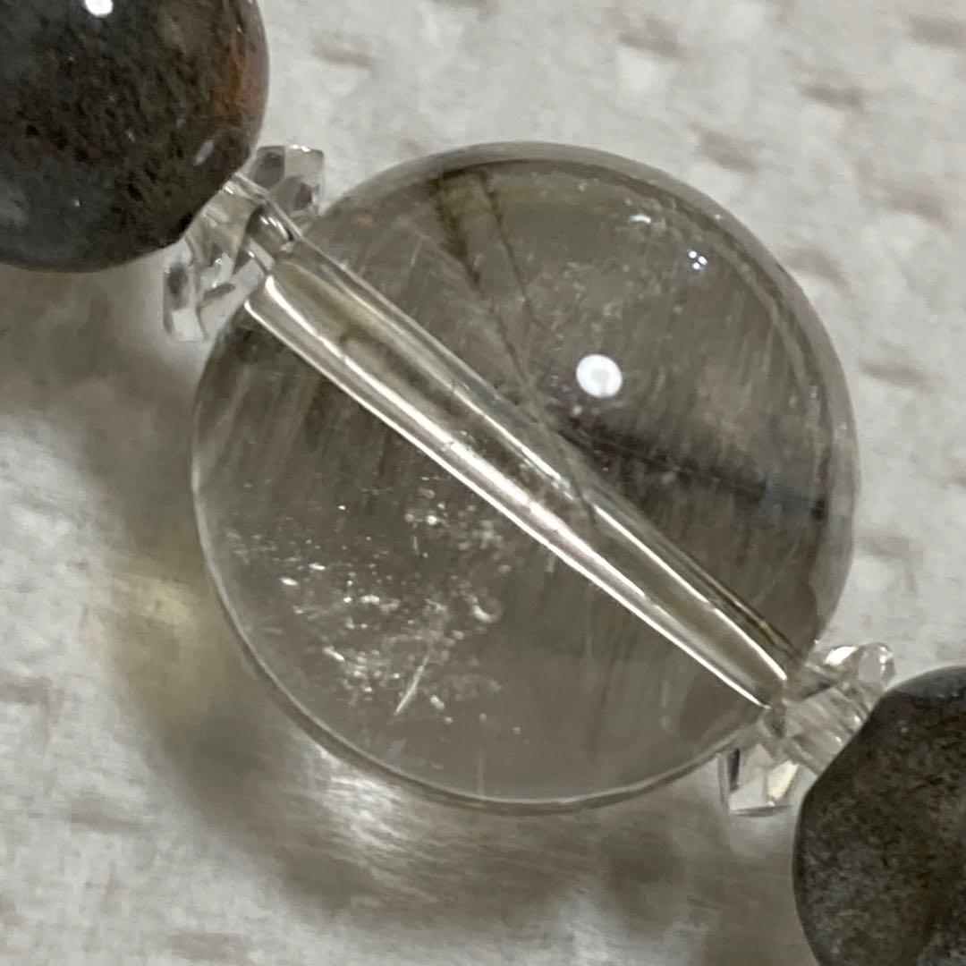 プラチナルチル×ラブラドライトのブレスレット